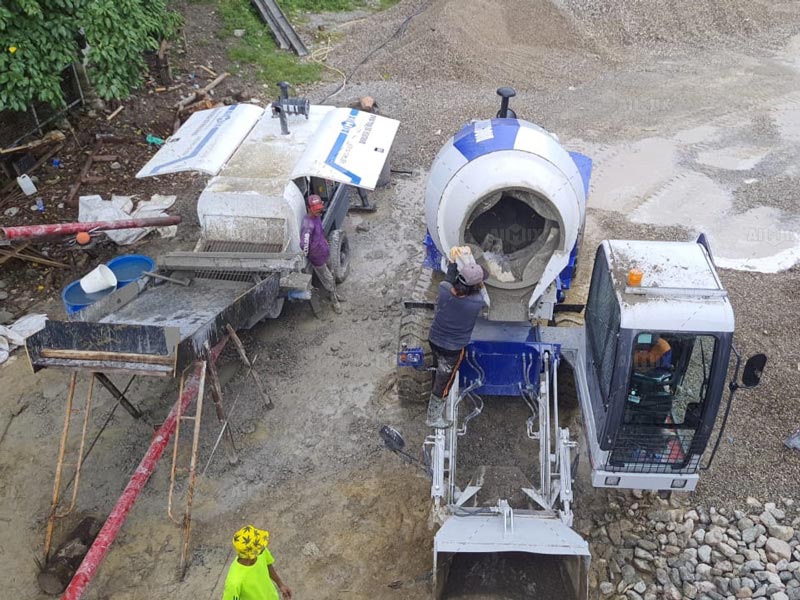 Construction Site of Self Loading Concrete Mixer