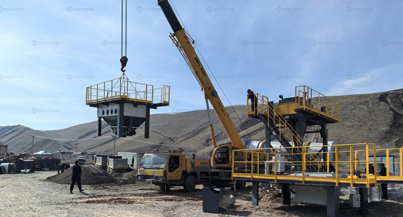 ALQ100 Stationary  asphalt batch mixing plant installed in Kyrgyzstan