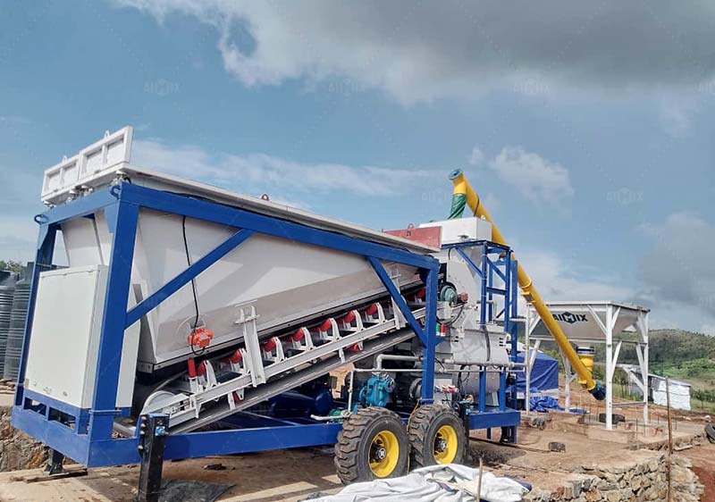 AJSY compact small concrete plant