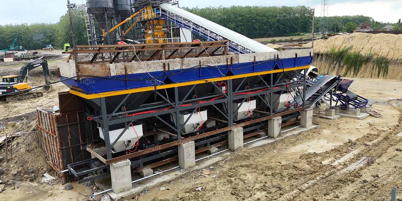 60cbm concrete plant put into use in Indonesia